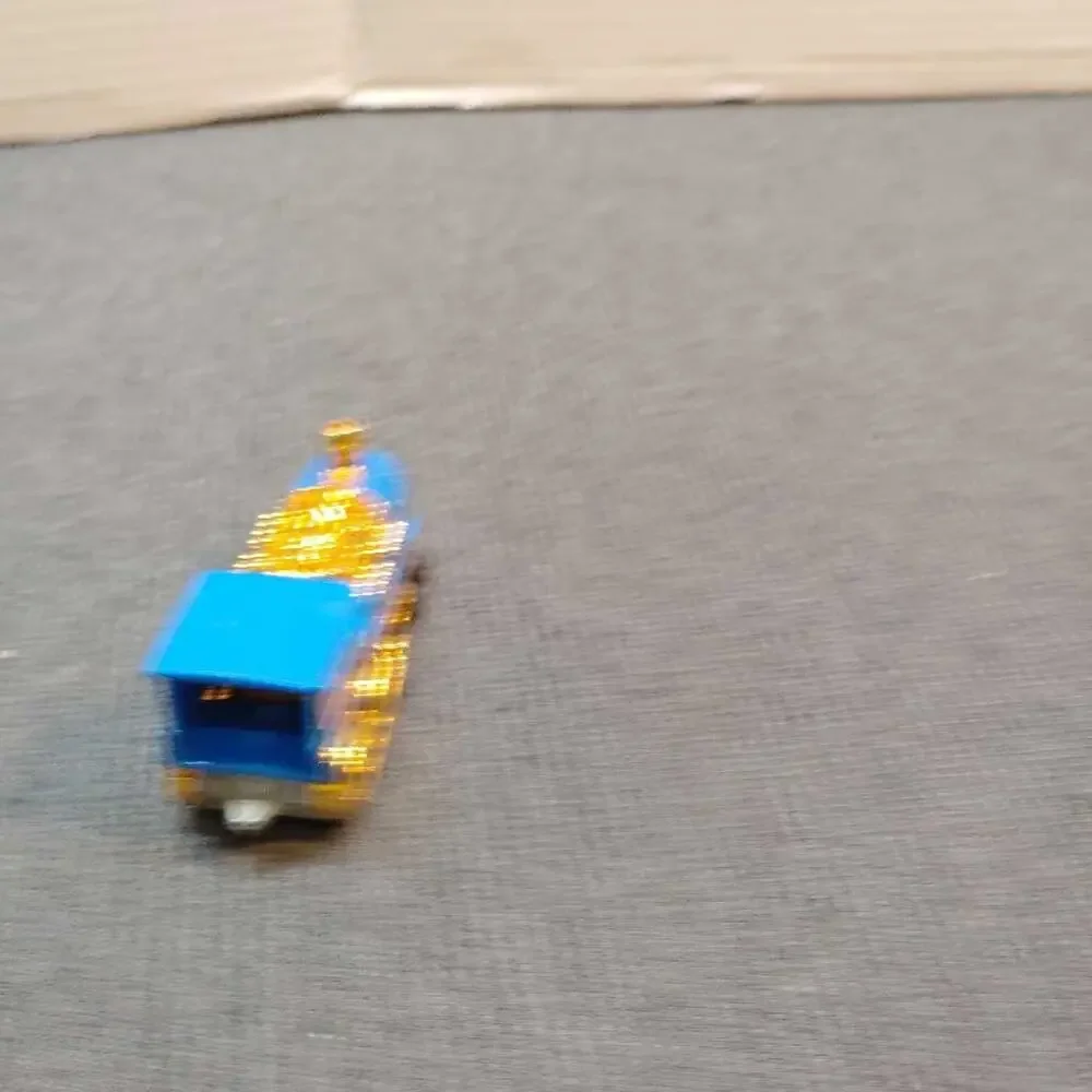 Hot Wheels Train Engine Diecast Car 2007 Blue Gold Flame Rare Collectible